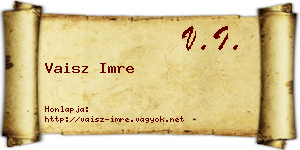 Vaisz Imre névjegykártya
